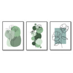 Set of 3 Flower theme Phototiles for wall decoration/ wooden wall phototiles