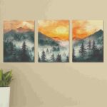 Set of 3 wall Art Phototiles for wall decoration/ wooden wall phototiles