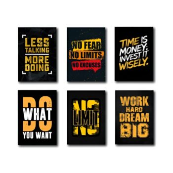 Set of 6 Motivational Theme phototiles for wall Decoration/ wooden phototiles