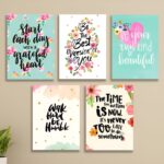 set of 5 Motivational phototiles for wall Decoration/ wooden phototiles