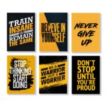 Set of 6 Motivational Theme phototiles for wall Decoration/ wooden phototiles