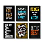 Set of 6 Motivational Theme phototiles for wall Decoration/ wooden phototiles
