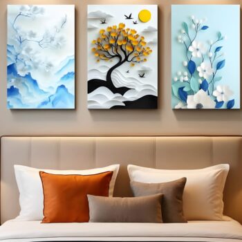 Set of 3 Butterfly theme Phototiles for wall decoration/ wooden wall phototiles