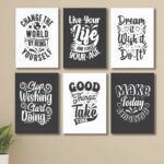Set of 6 Motivational Theme phototiles for wall Decoration/ wooden phototiles (004)