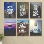 Set of 6 Motivational Theme phototiles for wall Decoration/ wooden phototiles (003)