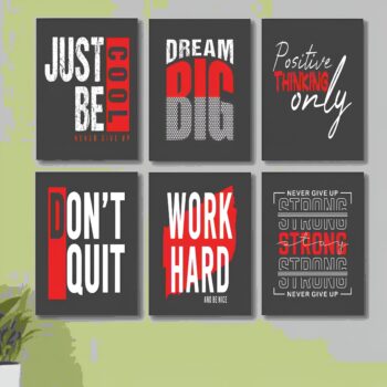 Set of 6 Motivational Theme phototiles for wall Decoration/ wooden phototiles (006)