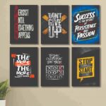 Set of 6 Motivational Theme phototiles for wall Decoration/ wooden phototiles (002)