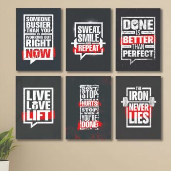 Set of 6 Motivational Theme phototiles for wall Decoration/ wooden phototiles (010)