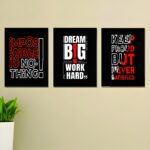 Set of 3 Motivational Theme phototiles for wall Decoration/ wooden phototiles (014)