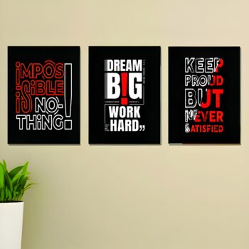 Set of 3 Motivational Theme phototiles for wall Decoration/ wooden phototiles (014)