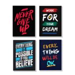Set of 4 Motivational Theme phototiles for wall Decoration/ wooden phototiles (016)
