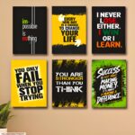 Set of 6 Motivational Theme phototiles for wall Decoration/ wooden phototiles (011)