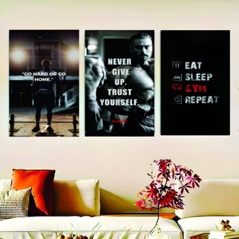 Set of 3 Motivational Theme phototiles for wall Decoration/ wooden phototiles (012)