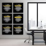 Set of 6 principles of prophet Muhammad PBUH Phototiles for wall decoration/ wooden phototiles