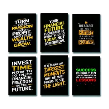 Set of 6 Motivational Theme phototiles for wall Decoration/ wooden phototiles