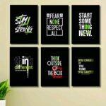 Set of 6 Motivational Theme phototiles for wall Decoration/ wooden phototiles