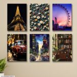 set of 6 wall Art phototiles for wall Decoration/ wooden phototiles