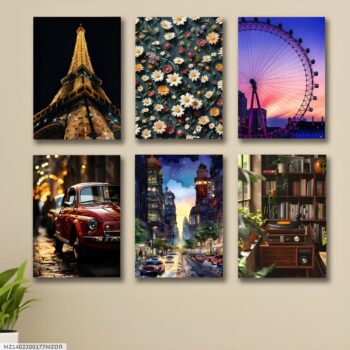 set of 6 wall Art phototiles for wall Decoration/ wooden phototiles