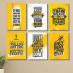 Set of 6 Motivational Theme phototiles for wall Decoration/ wooden phototiles