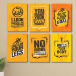 Set of 6 Motivational Theme phototiles for wall Decoration/ wooden phototiles