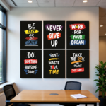 Set of 6 Motivational Theme phototiles for wall Decoration/ wooden phototiles