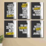 Set of 6 Motivational Theme phototiles for wall Decoration/ wooden phototiles