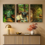 Set of 3 wall Art Phototiles for wall decoration/ wooden phototiles