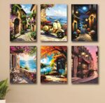 Set of 6 wall Art phototiles for wall decoration/ wooden phototiles