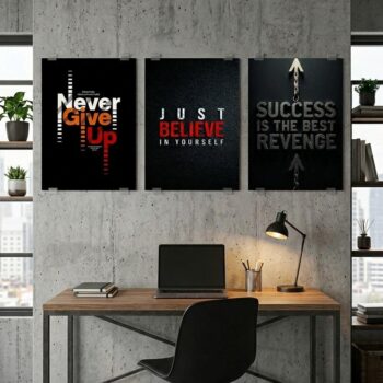 3-Piece Motivational Quote Wall Art Set