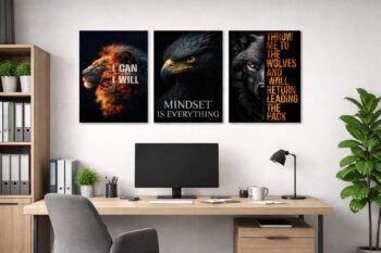 Premium 3-Frame Motivational Wall Art Set