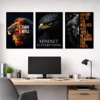 Premium 3-Frame Motivational Wall Art Set