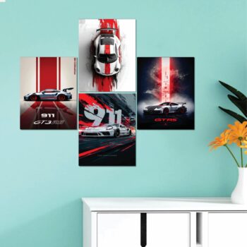 Set of 4 Premium Wall Art Photo Tiles – Modern Home Decor Sets